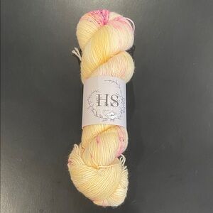 Hey sister yarn co Geronimo hand dyed fingering sock weight yarn color happy